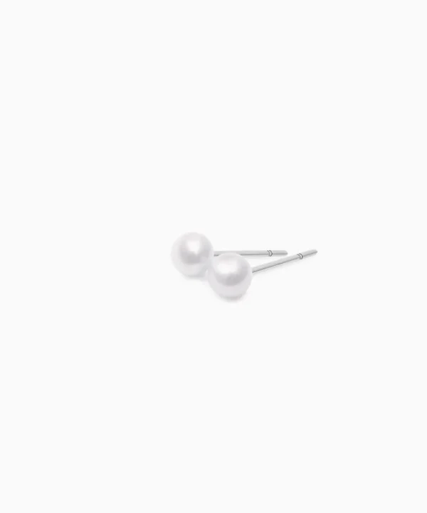 Online Musson Akoya Pearl Stud Earrings, White Gold