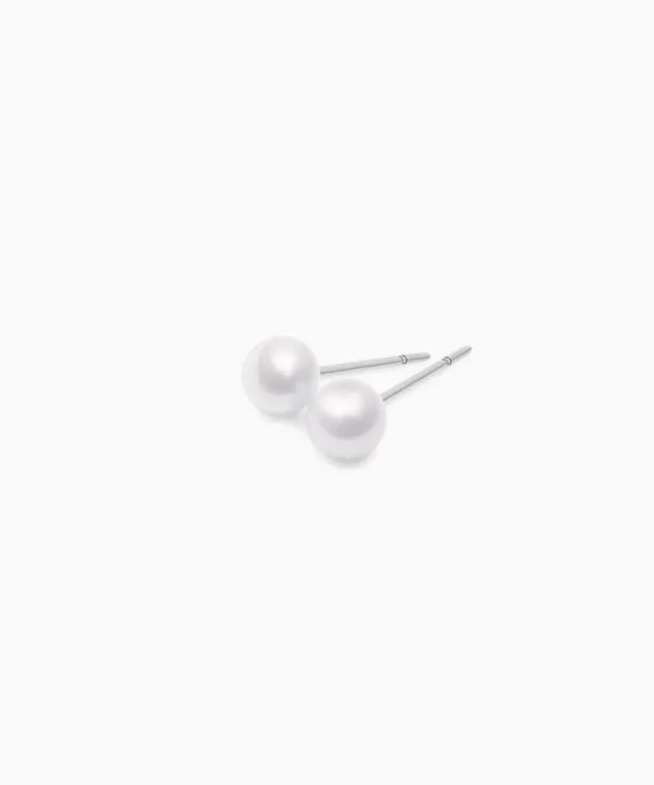 Online Musson Akoya Pearl Stud Earrings, White Gold
