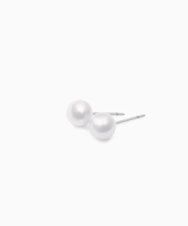 Online Musson Akoya Pearl Stud Earrings, White Gold