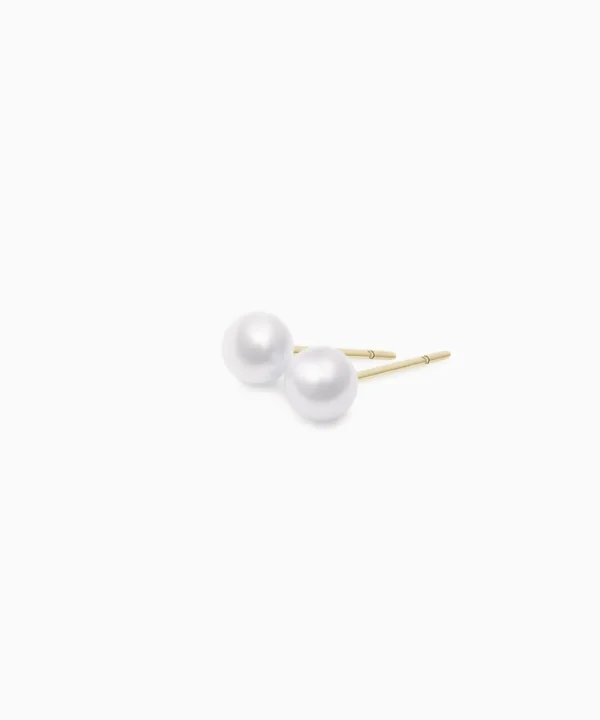Cheap Musson Akoya Pearl Stud Earrings, Yellow Gold
