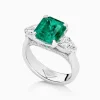 Cheap Musson Columbian Emerald and Diamond Trilogy Ring