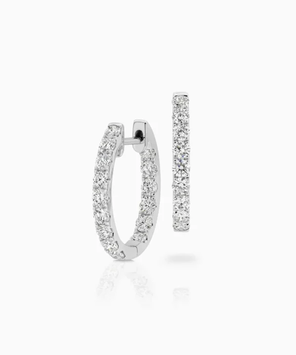 Clearance Musson Diamond Day/Night Hoop Earrings