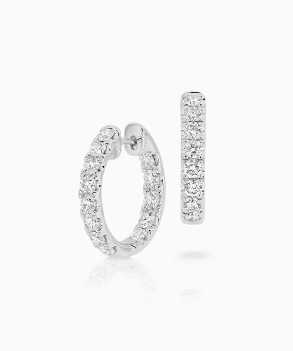 Cheap Musson Diamond Day/Night Hoop Earrings