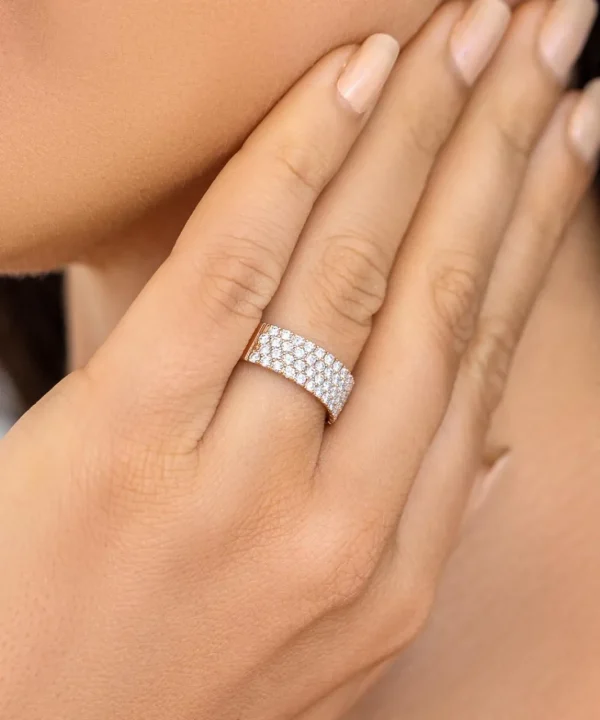 Store Musson Diamond Road Ring - Four Row