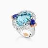 Cheap Musson Grace Aquamarine, Tanzanite and Diamond Ring