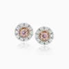 Outlet Musson Halo Argyle Pink Diamond Earrings