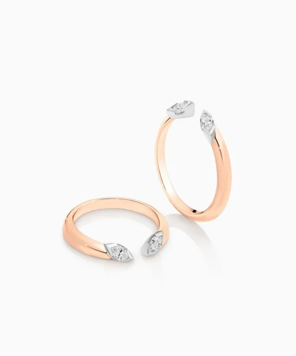 New Musson Love Rings Gapped - Petal Marquise