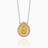 Best Sale Musson Lucie Yellow Pear and Argyle Pink Diamond Necklace