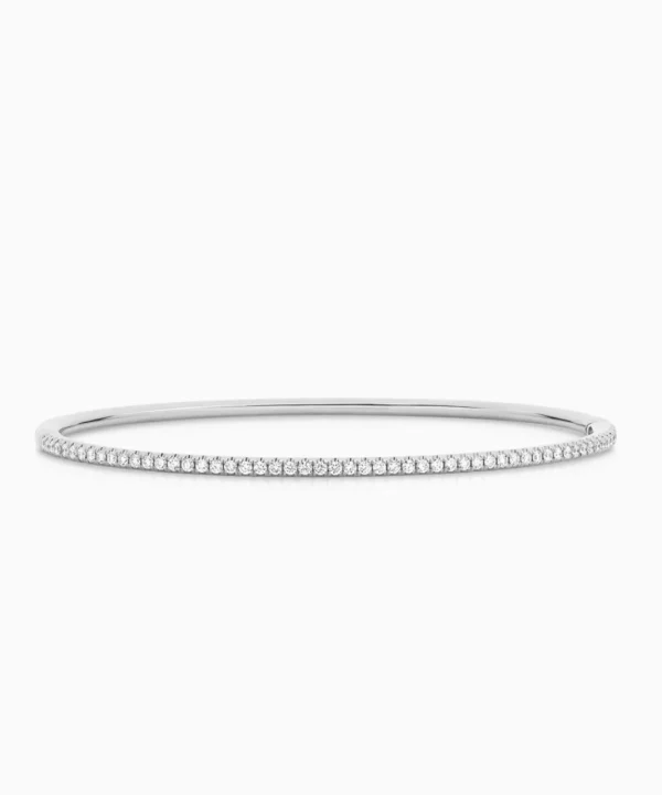 Best Musson Micro Pavé Diamond Bangle - Medio, White Gold