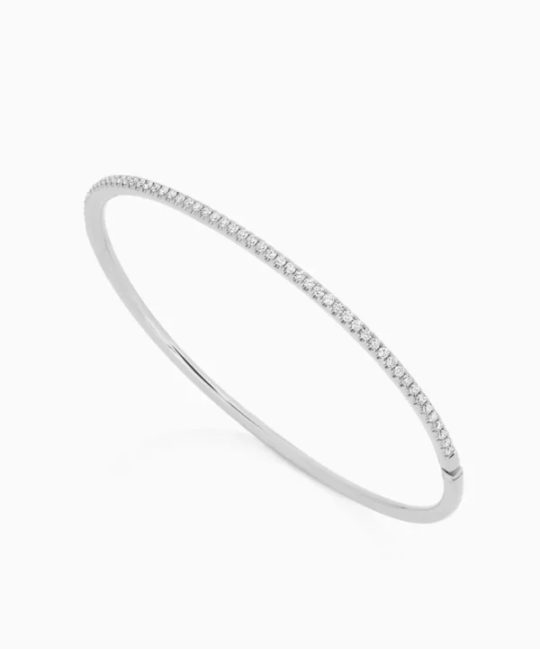 Best Musson Micro Pavé Diamond Bangle - Medio, White Gold