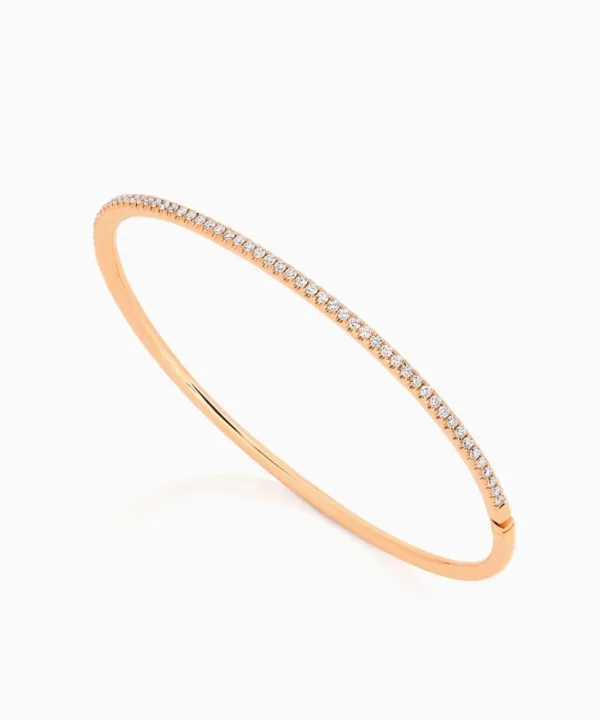 Cheap Musson Micro Pavé Diamond Bangle - Petite, Rose Gold