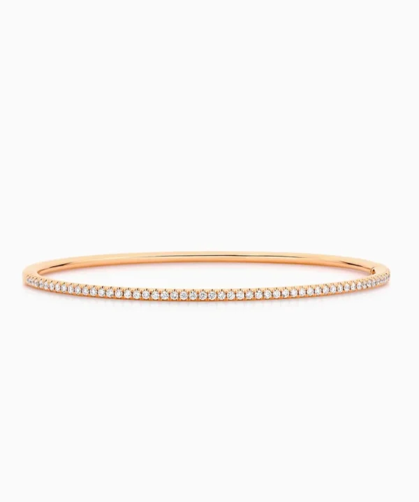 Cheap Musson Micro Pavé Diamond Bangle - Petite, Rose Gold