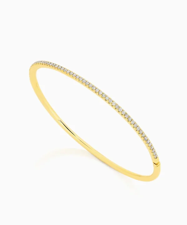 Sale Musson Micro Pavé Diamond Bangle - Petite, Yellow Gold