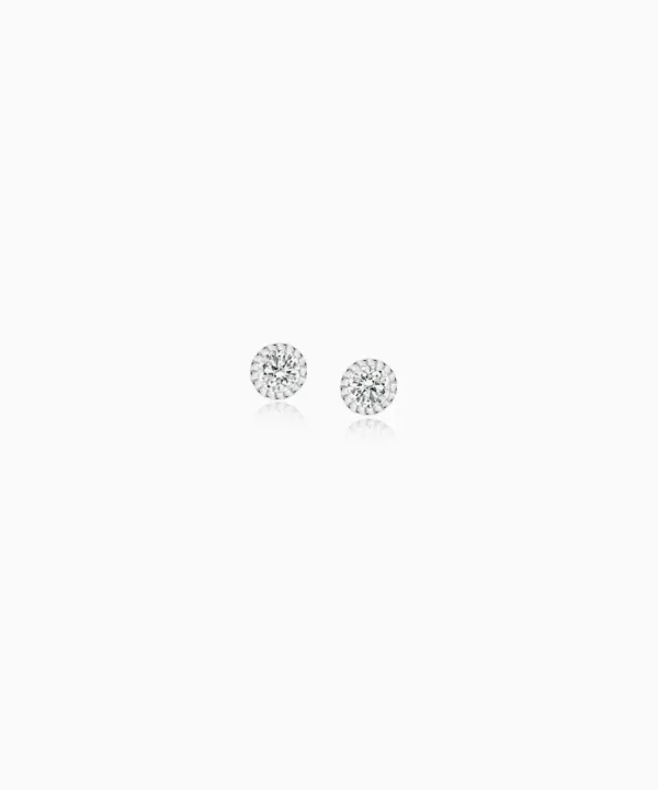 Best Sale Musson Milgrain Diamond Stud Earrings, White Gold