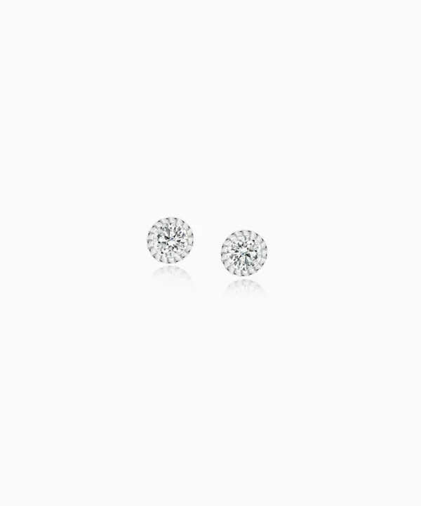 Best Sale Musson Milgrain Diamond Stud Earrings, White Gold