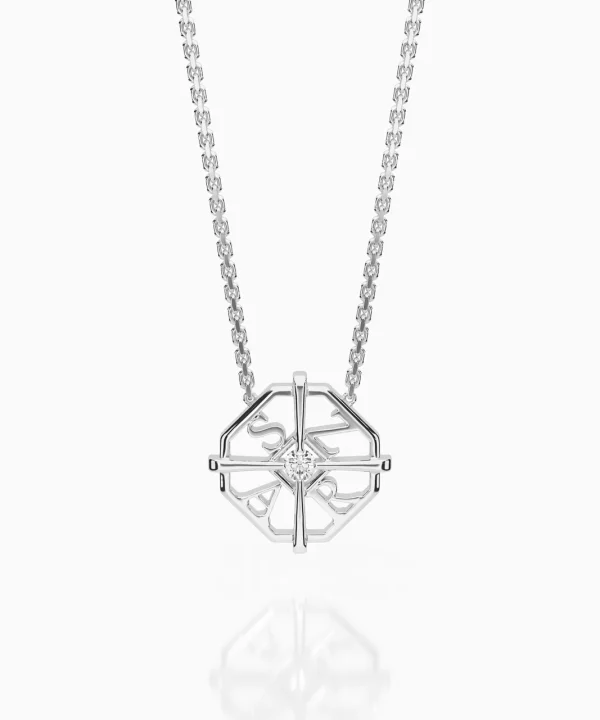 Cheap Musson My World Necklace BESPOKE, White Gold