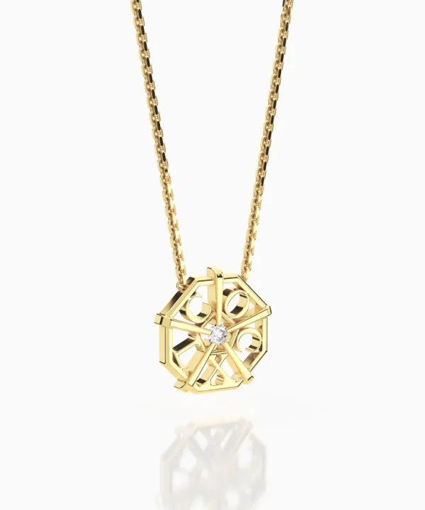 New Musson My World Necklace BESPOKE, Yellow Gold