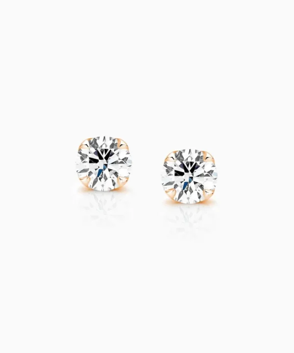 Hot Musson Signature Diamond Stud Earrings, Rose Gold