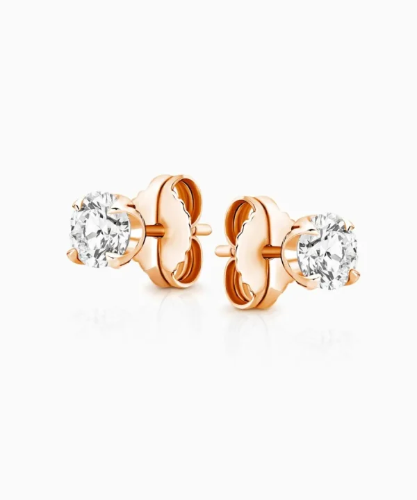 Hot Musson Signature Diamond Stud Earrings, Rose Gold