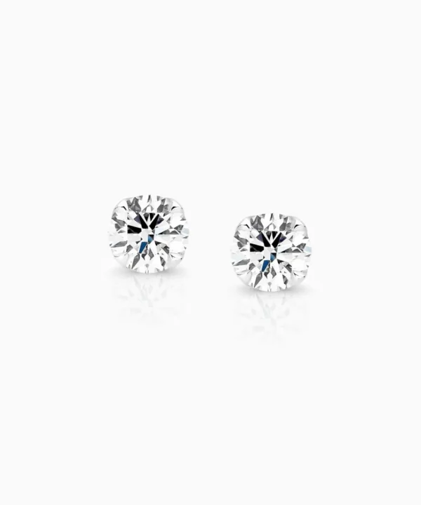 Fashion Musson Signature Diamond Stud Earrings, White Gold