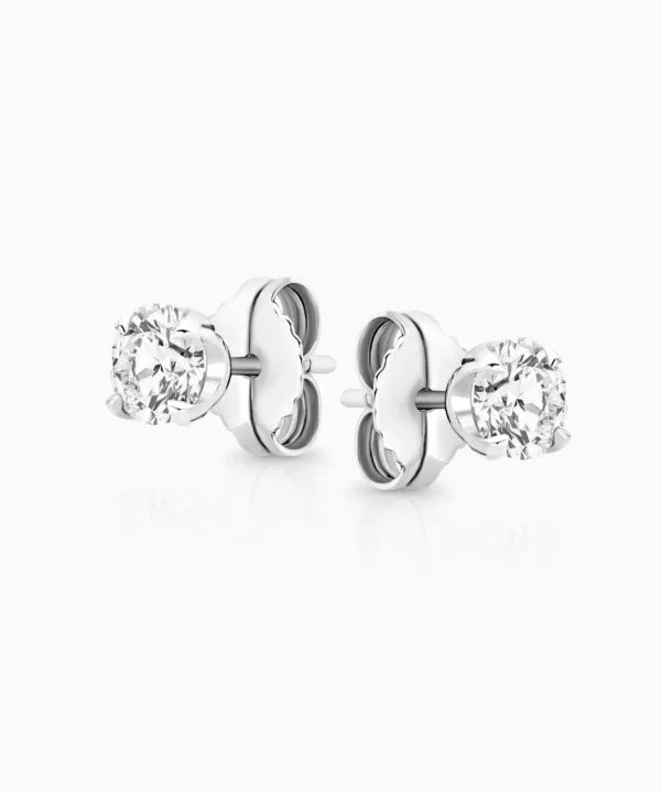 Fashion Musson Signature Diamond Stud Earrings, White Gold
