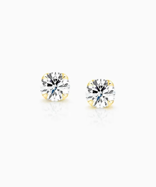 Outlet Musson Signature Diamond Stud Earrings, Yellow Gold