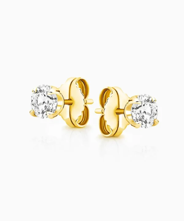 Outlet Musson Signature Diamond Stud Earrings, Yellow Gold