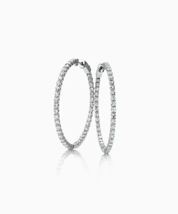Hot Musson Statement Diamond Hoops, White Gold