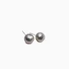 Fashion Musson Tahitian South Sea Pearl Stud Earrings, White Gold