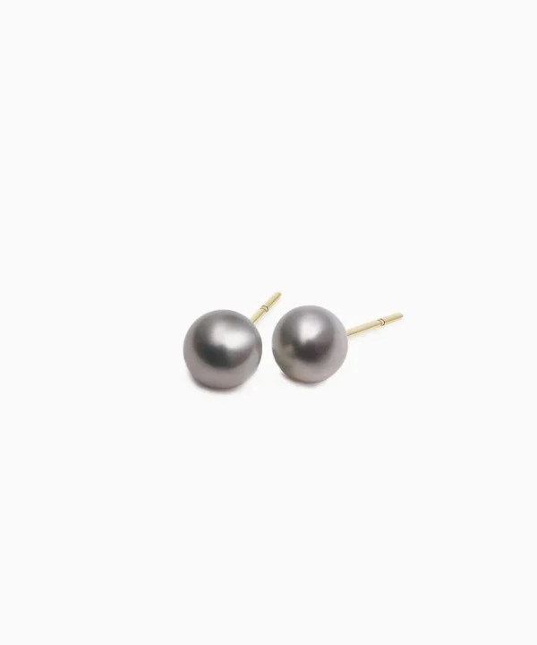 Cheap Musson Tahitian South Sea Pearl Stud Earrings, Yellow Gold