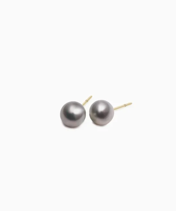 Cheap Musson Tahitian South Sea Pearl Stud Earrings, Yellow Gold