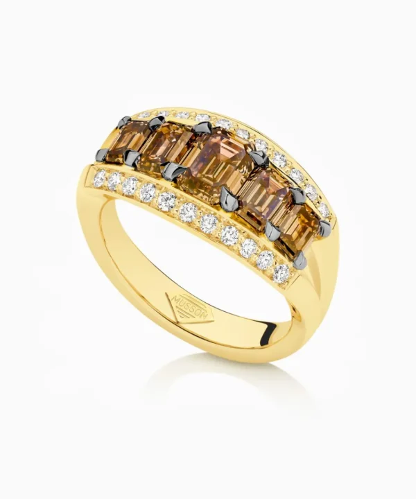 Hot Musson Vivid Bridge Couture Argyle Cognac Diamond Ring