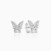 Clearance Musson White Butterfly Diamond Earrings - Petite