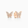 Best Musson White Butterfly Diamond Earrings - Petite