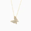 Clearance Musson White Butterfly Diamond Necklace