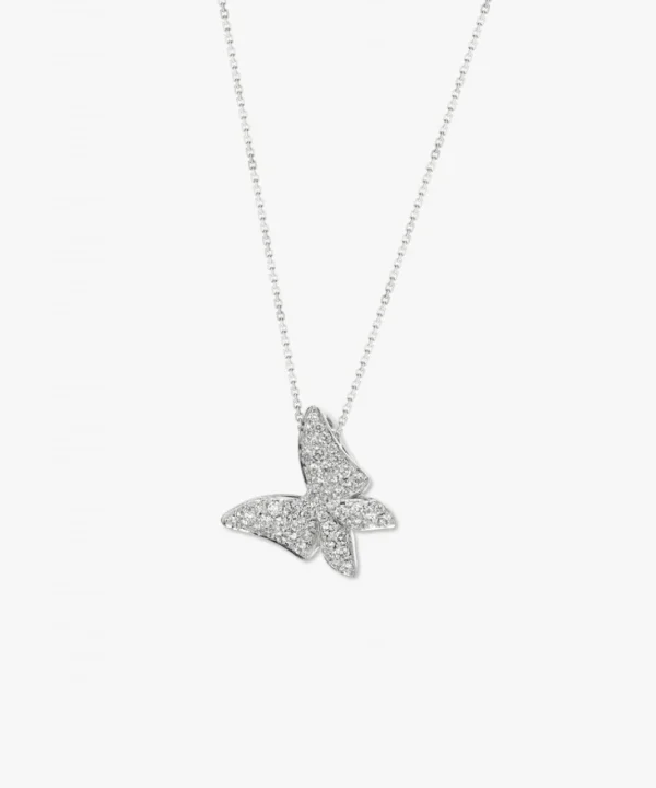 Best Musson White Butterfly Diamond Necklace