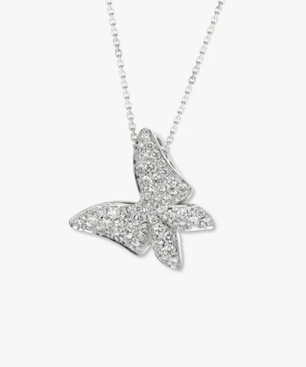 Best Musson White Butterfly Diamond Necklace