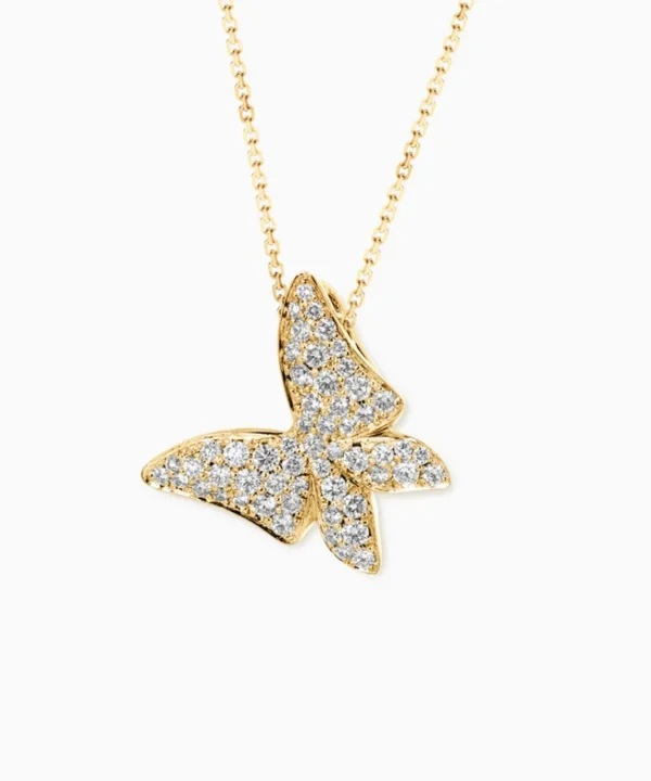 Clearance Musson White Butterfly Diamond Necklace