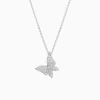 Hot Musson White Butterfly Diamond Necklace - Medio