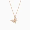 New Musson White Butterfly Diamond Necklace - Medio
