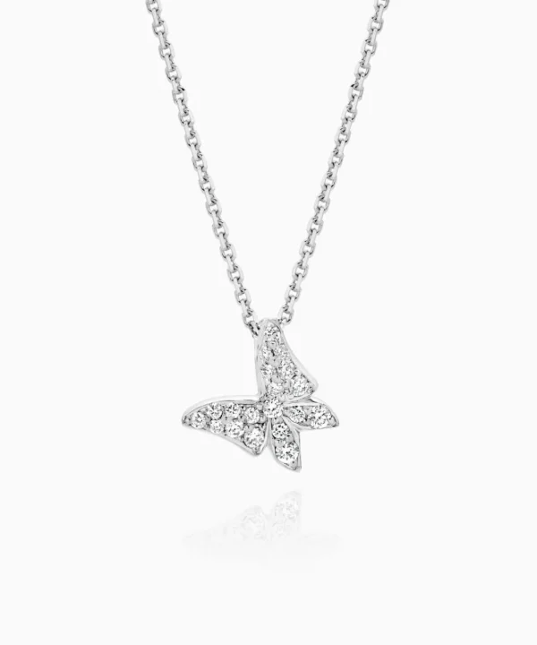 Online Musson White Butterfly Diamond Pendant - Petite
