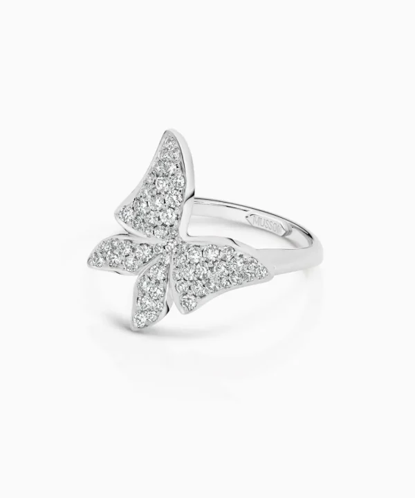 Fashion Musson White Butterfly Diamond Ring