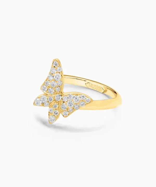 Hot Musson White Butterfly Diamond Ring - Medio