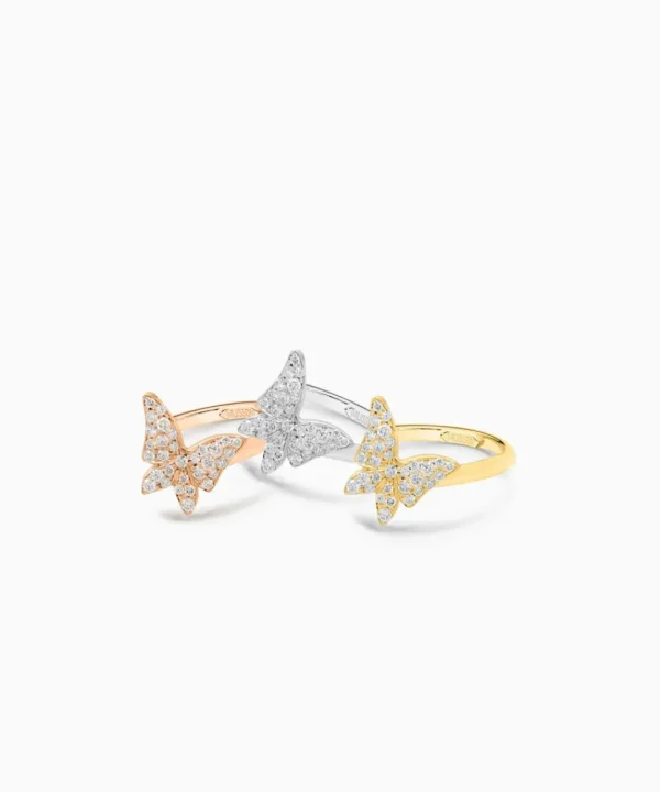 Hot Musson White Butterfly Diamond Ring - Medio