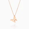 Fashion Musson White Butterfly Necklace - Medio
